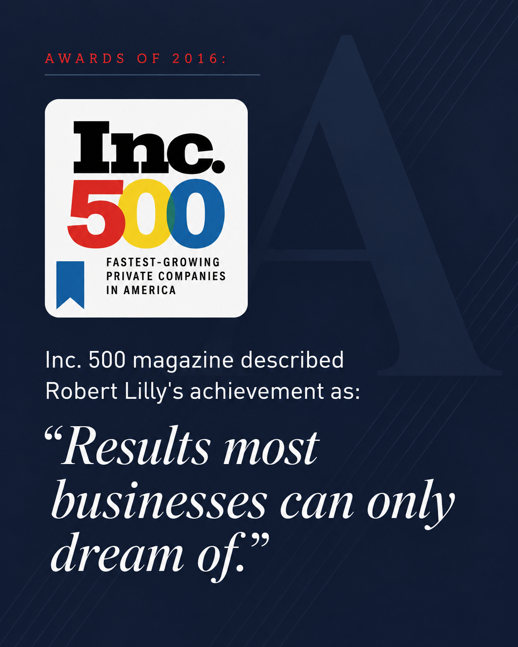 Inc. 500 award panel: Results most businesses can only dream of